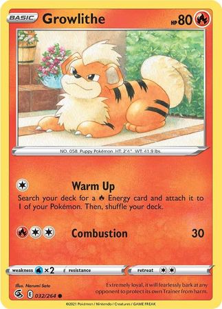 Sword & Shield: Fusion Strike: 032/264 - Growlithe - Common