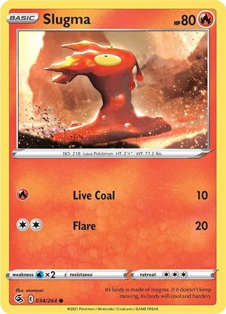 Sword & Shield: Fusion Strike: 034/264 - Slugma - Common