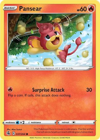 Sword & Shield: Fusion Strike: 037/264 - Pansear - Common