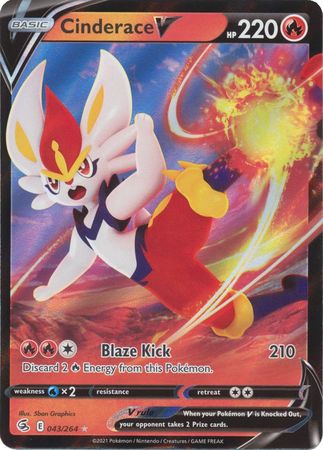 Sword & Shield: Fusion Strike: 043/264 - Cinderace V - Ultra Rare