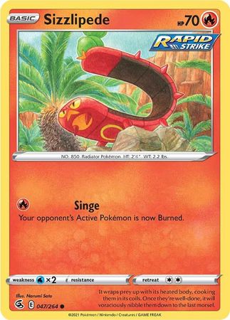 Sword & Shield: Fusion Strike: 047/264 - Sizzlipede - Common