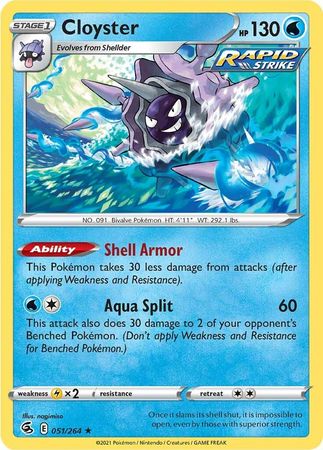Sword & Shield: Fusion Strike: 051/264 - Cloyster - Rare