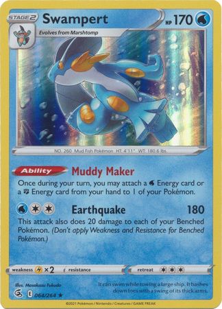 Sword & Shield: Fusion Strike: 064/264 - Swampert - Holo Rare