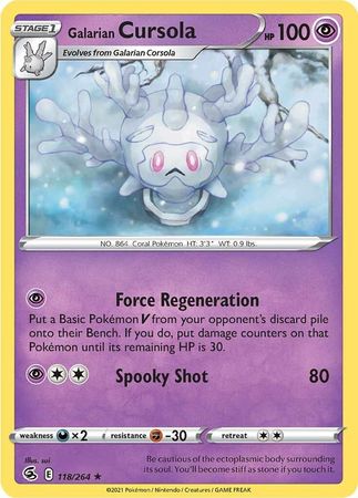 Sword & Shield: Fusion Strike: 118/264 - Galarian Cursola - Rare