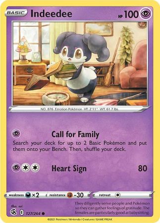 Sword & Shield: Fusion Strike: 127/264 - Indeedee - Common