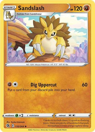 Sword & Shield: Fusion Strike: 132/264 - Sandslash - Uncommon