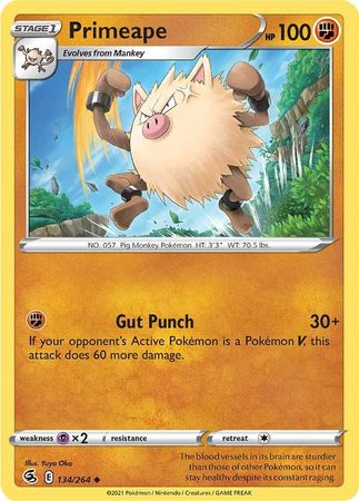 Sword & Shield: Fusion Strike: 134/264 - Primeape - Uncommon