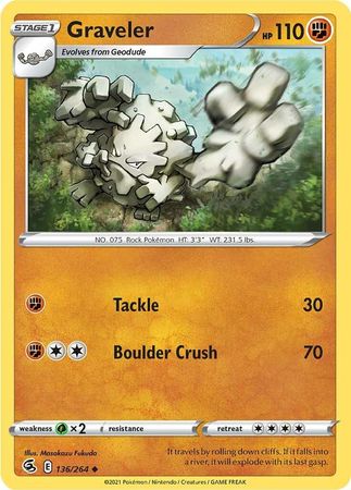 Sword & Shield: Fusion Strike: 136/264 - Graveler - Uncommon