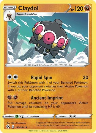 Sword & Shield: Fusion Strike: 145/264 - Claydol - Rare