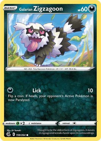 Sword & Shield: Fusion Strike: - 159/264 - CommonGalarian Zigzagoon - xCommon