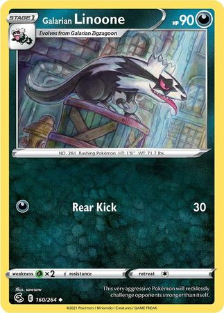 Sword & Shield: Fusion Strike: 160/264 - Galarian Linoone - Uncommon