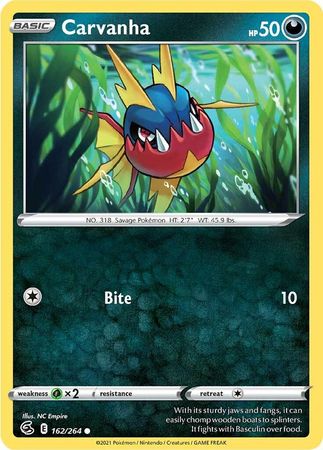 Sword & Shield: Fusion Strike: 162/264 - Carvanha - Common