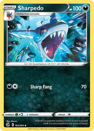 Sword & Shield: Fusion Strike: 163/264 - Sharpedo - Uncommon