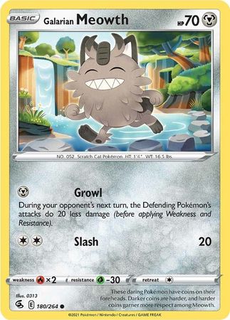 Sword & Shield: Fusion Strike: 180/264 - Galarian Meowth - Common
