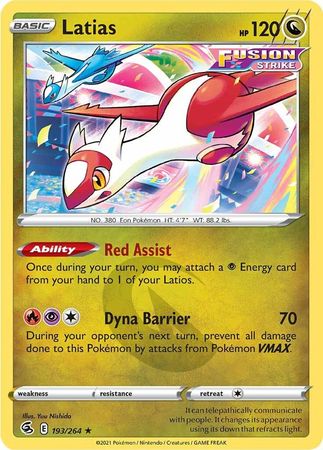 Sword & Shield: Fusion Strike: 193/264 - Latias - Rare