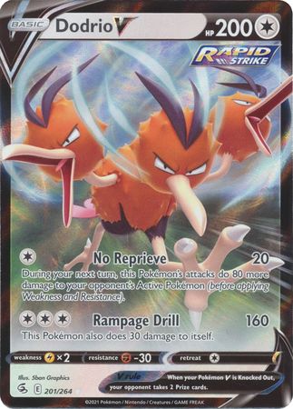 Sword & Shield: Fusion Strike: 201/264 - Dodrio V - Ultra Rare