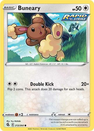 Sword & Shield: Fusion Strike: 212/264 - Buneary - Common