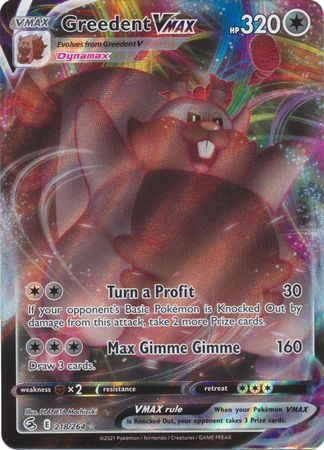 Sword & Shield: Fusion Strike: 218/264 - Greedent VMAX - Ultra Rare