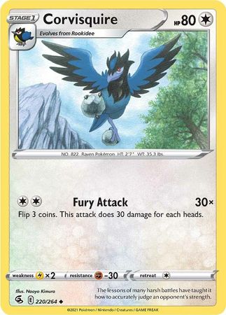 Sword & Shield: Fusion Strike: 220/264 - Corvisquire - Uncommon