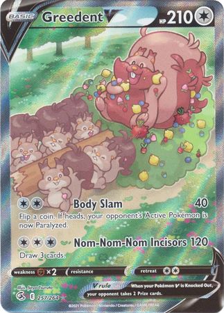 Sword & Shield: Fusion Strike: 257/264 - Greedent V - Alternate Art Ultra Rare