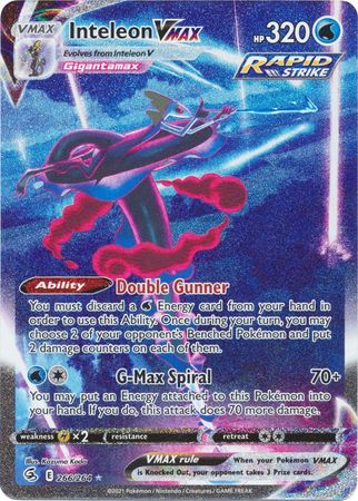 Sword & Shield: Fusion Strike: 266/264 - Inteleon VMAX - Alternate Art Secret Rare