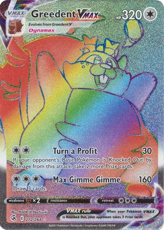 Sword & Shield: Fusion Strike: 272/264 - Greedent VMAX - Hyper Rare