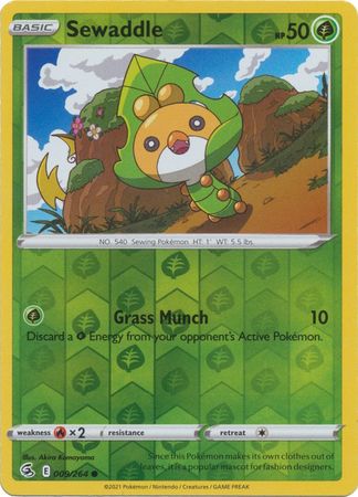 Sword & Shield: Fusion Strike: 009/264 - Sewaddle - Common Reverse Holo
