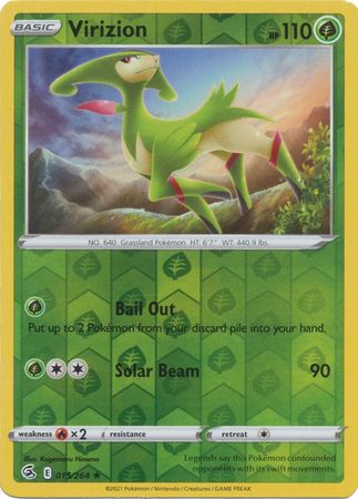 Sword & Shield: Fusion Strike: 015/264 - Virizion - Rare Reverse Holo
