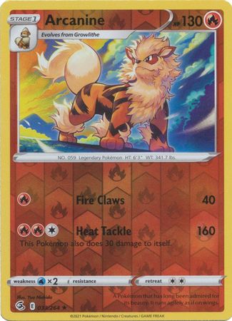 Sword & Shield: Fusion Strike: 033/264 - Arcanine - Rare Reverse Holo