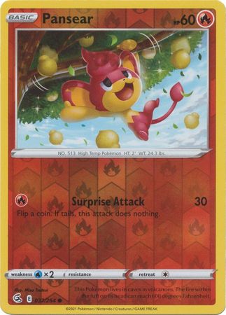 Sword & Shield: Fusion Strike: 037/264 - Pansear - Common Reverse Holo