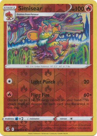 Sword & Shield: Fusion Strike: 038/264 - Simisear - Uncommon Reverse Holo