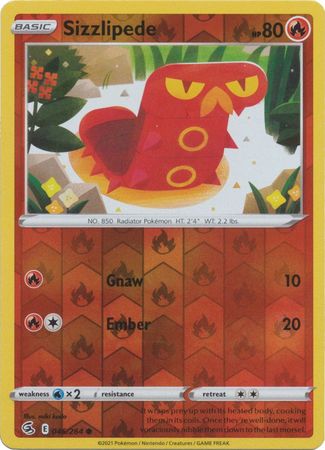 Sword & Shield: Fusion Strike: 046/264 - Sizzlipede - Common Reverse Holo