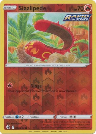 Sword & Shield: Fusion Strike: 047/264 - Sizzlipede - Common Reverse Holo