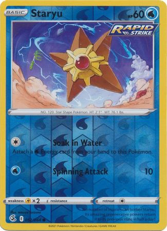 Sword & Shield: Fusion Strike: 052/264 - Staryu - Common Reverse Holo