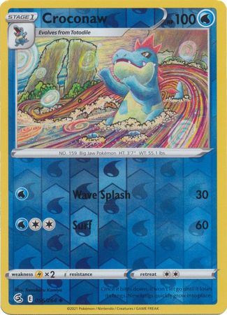 Sword & Shield: Fusion Strike: 056/264 - Croconaw - Uncommon Reverse Holo