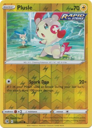 Sword & Shield: Fusion Strike: 089/264 - Plusle - Common Reverse Holo