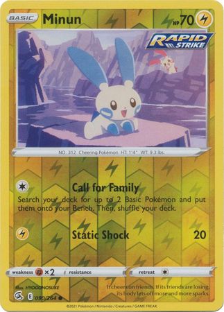 Sword & Shield: Fusion Strike: 090/264 - Minun - Common Reverse Holo