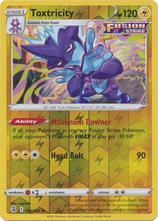 Sword & Shield: Fusion Strike: 108/264 - Toxtricity - Holo Rare Reverse Holo
