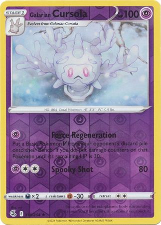 Sword & Shield: Fusion Strike: 118/264 - Galarian Cursola - Rare Reverse Holo
