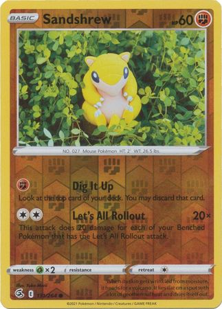 Sword & Shield: Fusion Strike: 131/264 - Sandshrew - Common Reverse Holo