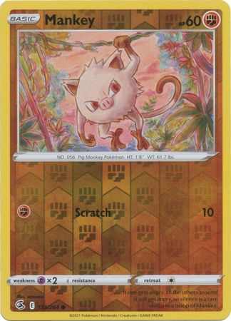 Sword & Shield: Fusion Strike: 133/264 - Mankey - Common Reverse Holo