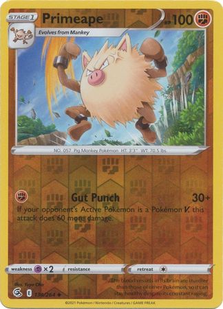 Sword & Shield: Fusion Strike: 134/264 - Primeape - Uncommon Reverse Holo