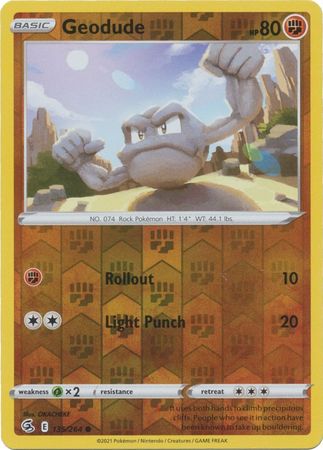 Sword & Shield: Fusion Strike: 135/264 - Geodude - Common Reverse Holo