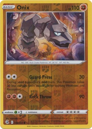 Sword & Shield: Fusion Strike: 138/264 - Onix - Common Reverse Holo