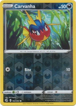 Sword & Shield: Fusion Strike: 162/264 - Carvanha - Common Reverse Holo