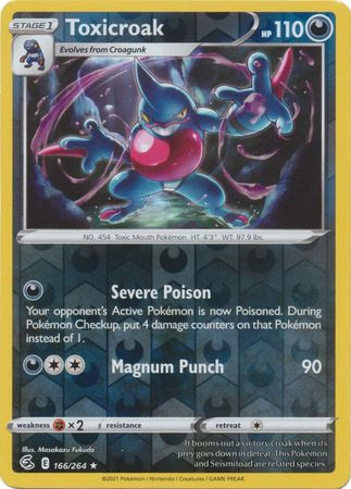 Sword & Shield: Fusion Strike: 166/264 - Toxicroak - Rare Reverse Holo