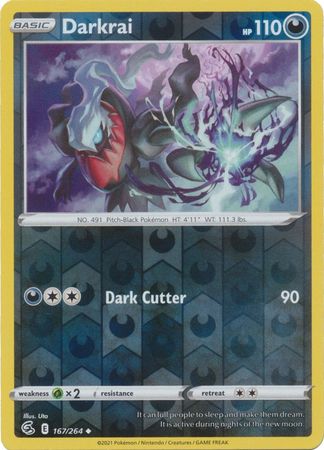 Sword & Shield: Fusion Strike: 167/264 - Darkrai - Uncommon Reverse Holo
