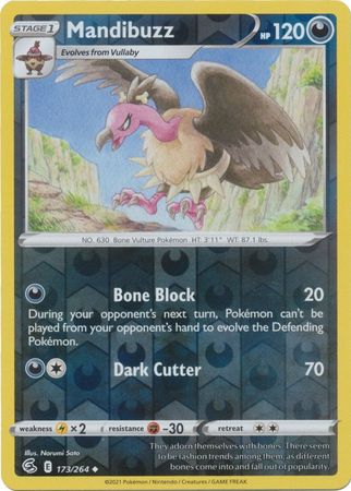 Sword & Shield: Fusion Strike: 173/264 - Mandibuzz - Uncommon Reverse Holo