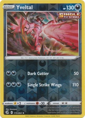 Sword & Shield: Fusion Strike: 175/264 - Yveltal - Rare Reverse Holo