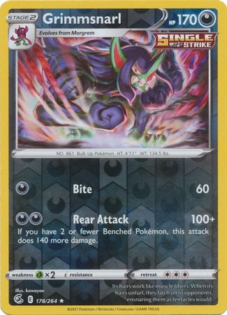 Sword & Shield: Fusion Strike: 178/264 - Grimmsnarl - Holo Rare Reverse Holo